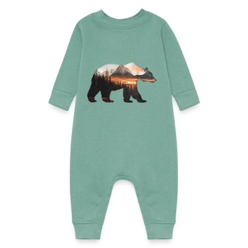 Canada Bear: fiery tones - Baby Fleece One Piece