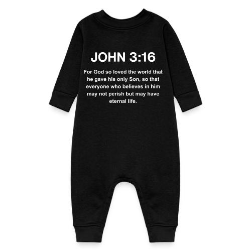 John 3:16 Christian Apparel – White - Baby Fleece One Piece