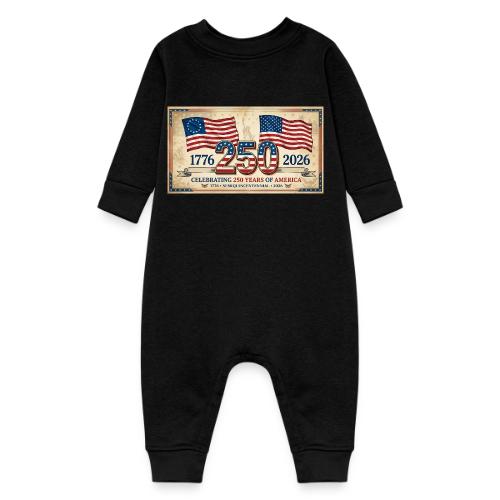 USA 250th Anniversary Flags Emblem - Baby Fleece One Piece