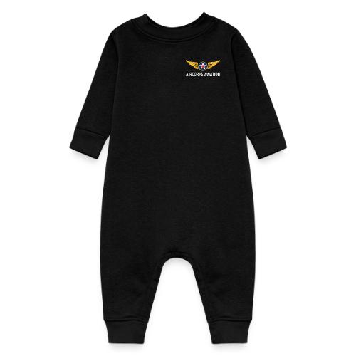 AirCorps Logo White Letters - Baby Fleece One Piece