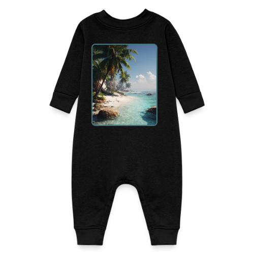 Tropical Beach Paradise Palm Design - Baby Fleece One Piece