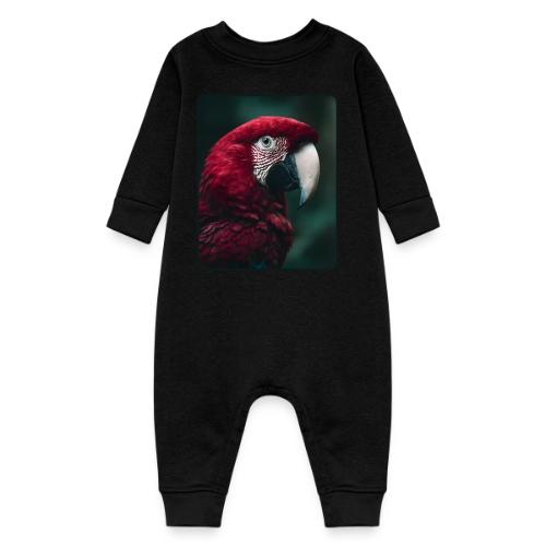 Red Green Macaw Bird Portrait Design - Baby Fleece One Piece