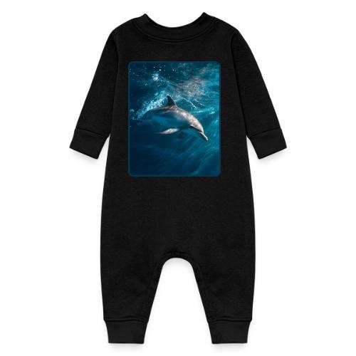 Dolphin Sunlit Ocean Serenity Design - Baby Fleece One Piece