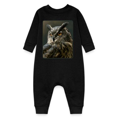 Eurasian Eagle Owl Portrait Design - Baby Fleece One Piece