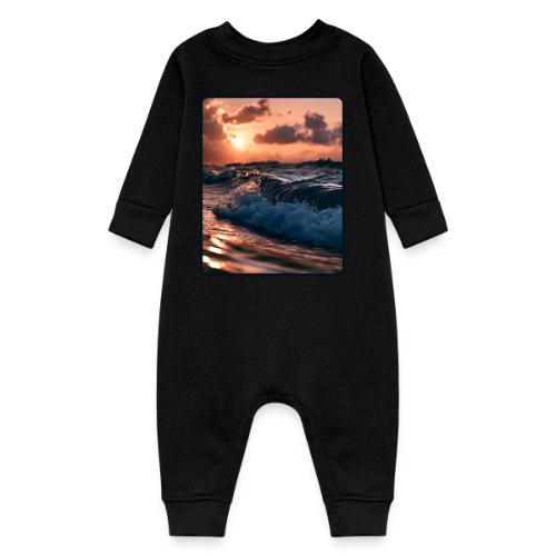 Golden Sunset Ocean Wave - Baby Fleece One Piece