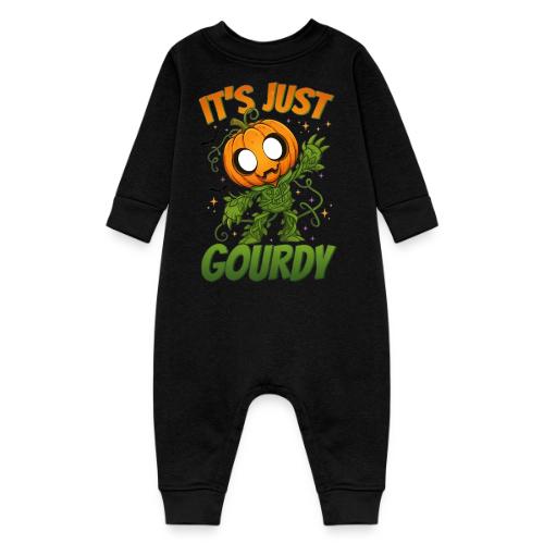 Cute Pumpkin Monster “It’s Just Gourdy” Funny - Baby Fleece One Piece
