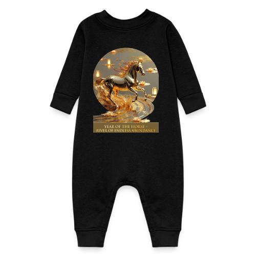 Year of the Horse Abundance T Shirt, Lunar NY Gift - Baby Fleece One Piece