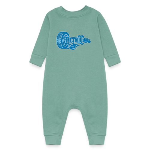 The D® - Detroit Wheel Guitar with Flames Bl Slvr - Baby Fleece One Piece