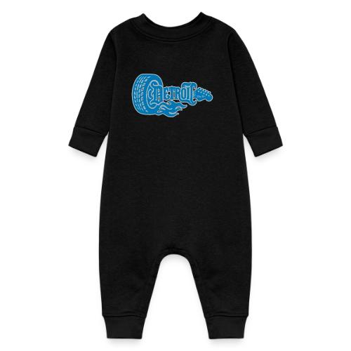 The D® - Detroit Wheel Guitar with Flames Bl Slvr - Baby Fleece One Piece