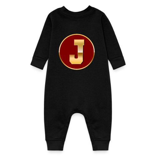 Letter J – Capital Varsity Alphabet Monogram - Baby Fleece One Piece