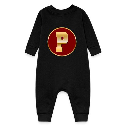 Letter P – Capital Varsity Alphabet Monogram - Baby Fleece One Piece