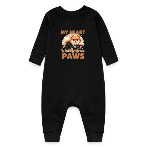 My Heart Walks on Four Paws – Pomeranian tee - Baby Fleece One Piece