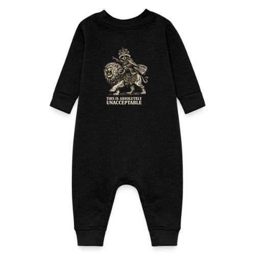 Funny Raccoon King Riding Lion Vintage Meme Art - Baby Fleece One Piece