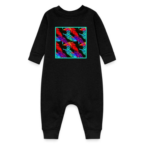 Neon Luminous Foliage Elegance - Baby Fleece One Piece