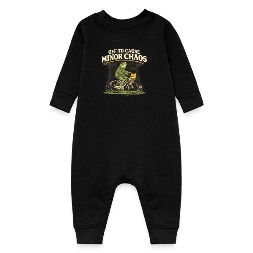 Minor Chaos Vintage Frog and Cat on Bicycle - Baby Fleece One Piece