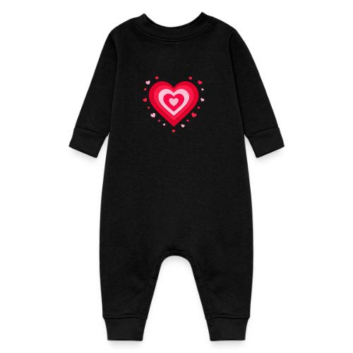 Layered Red & Pink Heart – Cute Valentine Love - Baby Fleece One Piece