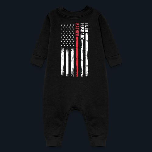 American Best Dad Hero Husband Father - Baby Fleece One Piece
