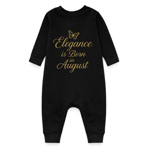 Elegance Is Born in August | Gold Butterfly - Baby Fleece One Piece