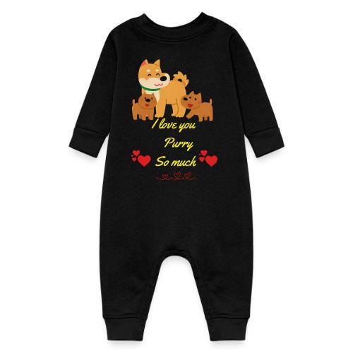 Cute Dog Family Love – “I Love You Purry So much - Baby Fleece One Piece