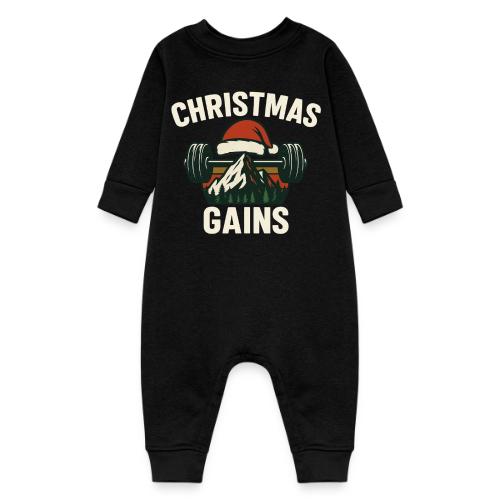Christmas Gains – Santa Barbell Power - Baby Fleece One Piece