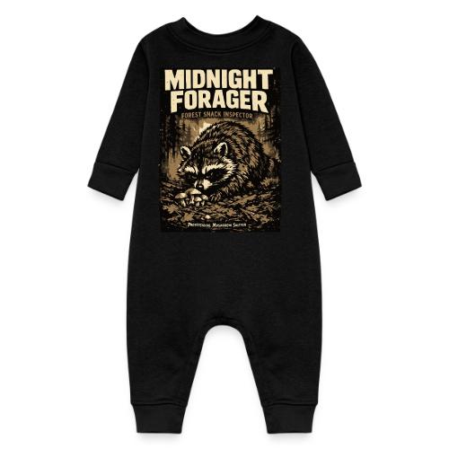 Midnight Forager Raccoon Mushroom Hunter - Baby Fleece One Piece