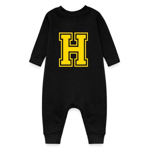Letter H – Capital Athletic Alphabet Monogram - Baby Fleece One Piece