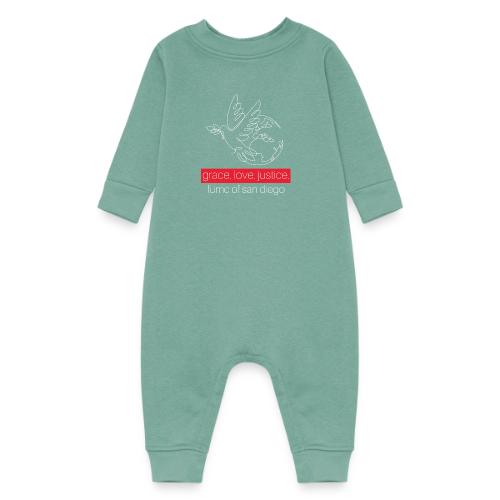 Grace. Love. Justice.- dove and earth graphic - Baby Fleece One Piece