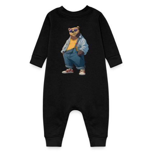 Fashion Streetwear Bear Cartoon Art - Baby Fleece One Piece