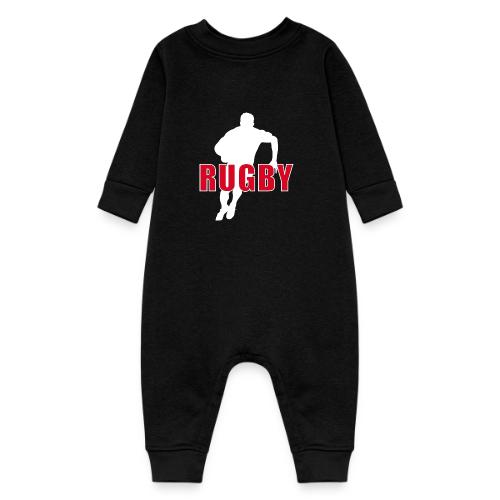 Bold Rugby Action Silhouette - Baby Fleece One Piece