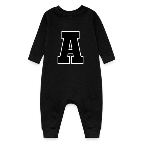 Varsity Letter A Athletic Monogram Design - Baby Fleece One Piece