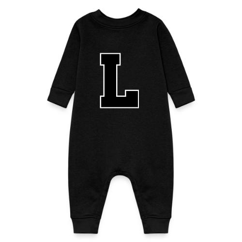 Varsity Letter L Athletic Monogram - Baby Fleece One Piece