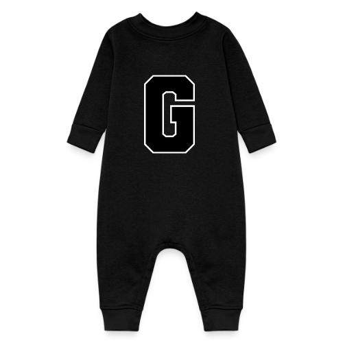 Varsity Letter G Collegiate Alphabet Art - Baby Fleece One Piece
