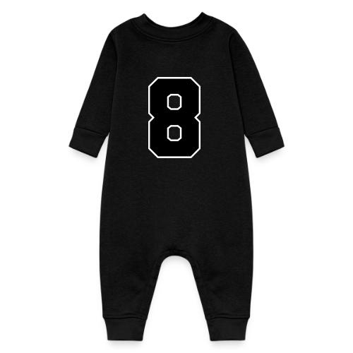 Varsity Number 8 College Style - Baby Fleece One Piece