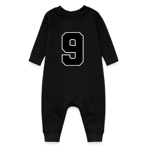 Varsity Number 9 Athletic Font - Baby Fleece One Piece