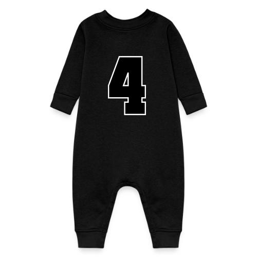 Varsity Number 4 College Style - Baby Fleece One Piece