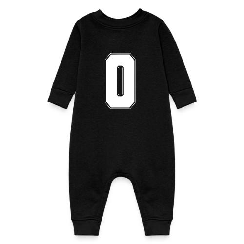 White Letter O – Varsity Alphabet Monogram - Baby Fleece One Piece