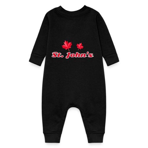 St. John's with two red maple leaves - Baby Fleece One Piece