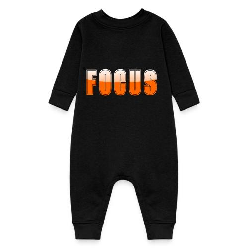 FOCUS Vibrant Orange Motivational Word Design - Baby Fleece One Piece