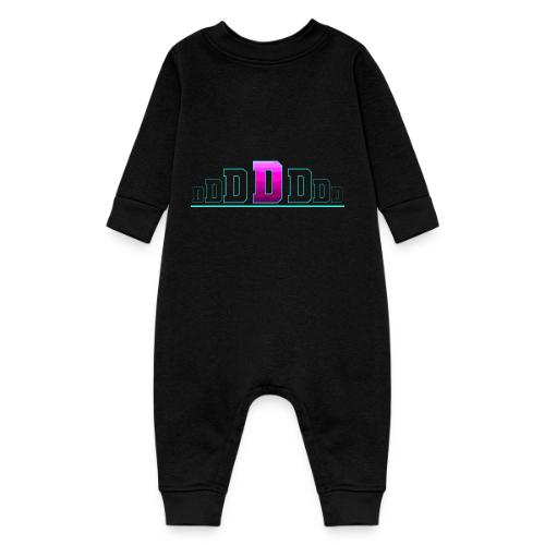 Letter D – Capital Varsity Alphabet Monogram - Baby Fleece One Piece
