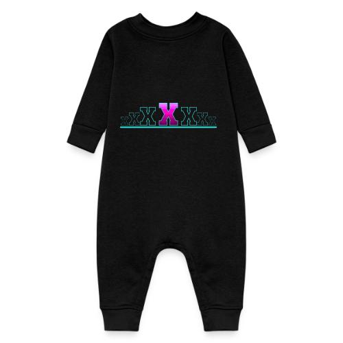 Letter X – Capital Varsity Alphabet Monogram - Baby Fleece One Piece