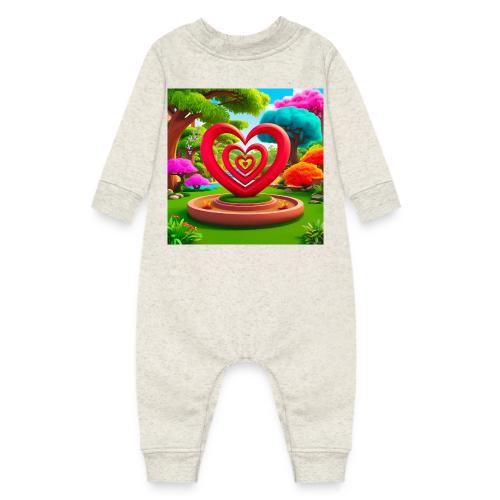 Triple heart landscape, nature, love, happiness - Baby Fleece One Piece