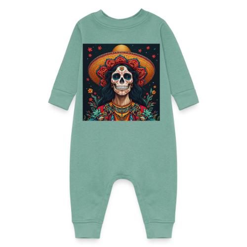 Charra Skull Art | Traditional Mexican Design - Baby Fleece One Piece