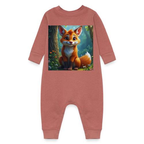 Magical fantasy fox in enchanted forest scene - Baby Fleece One Piece