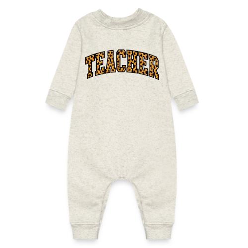 Leopard Print Teacher Typography - Baby Fleece One Piece