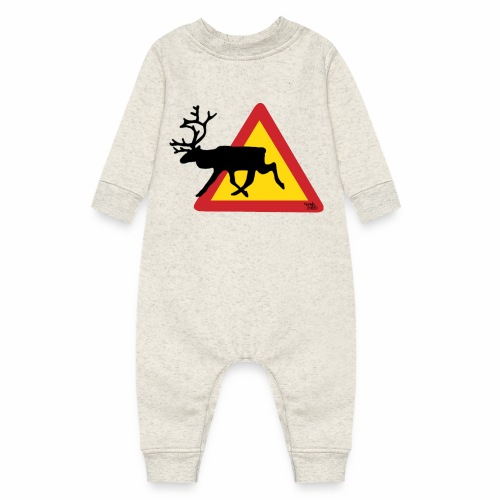 Sweden - Traffic sign Reindeer - Baby Fleece One Piece
