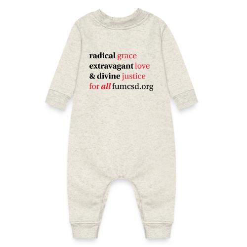 Grace. Love. Justice. serif font - Baby Fleece One Piece