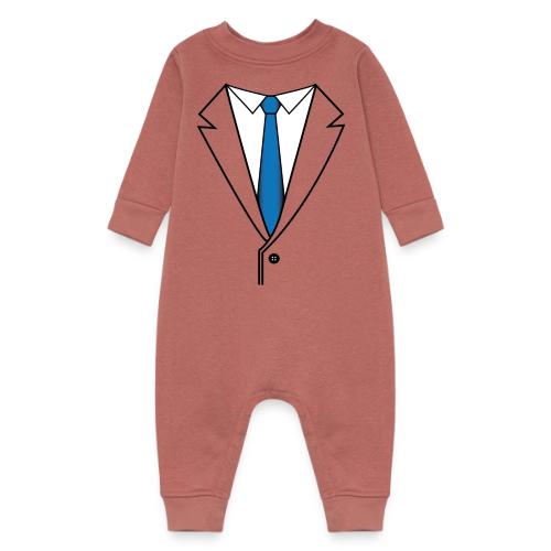 Suit with Blue Tie - Baby Fleece One Piece