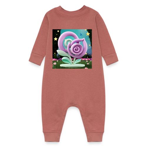 Lila Bloom | Double Floral Eco-Inspired Art - Baby Fleece One Piece