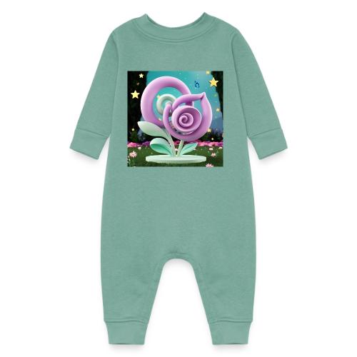 Lila Bloom | Double Floral Eco-Inspired Art - Baby Fleece One Piece