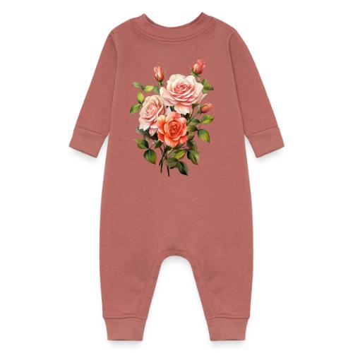 Pink Roses - Baby Fleece One Piece
